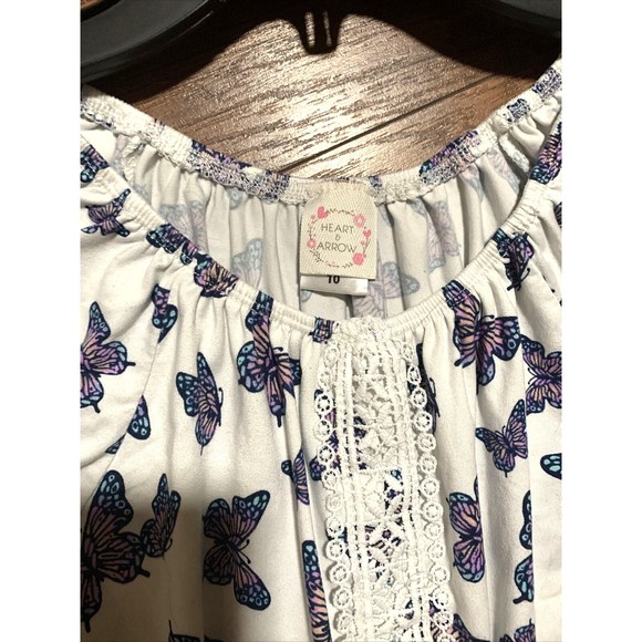 Romper Heart & Arrow White w/Butterflies Size M Pre-owned - Picture 5 of 8